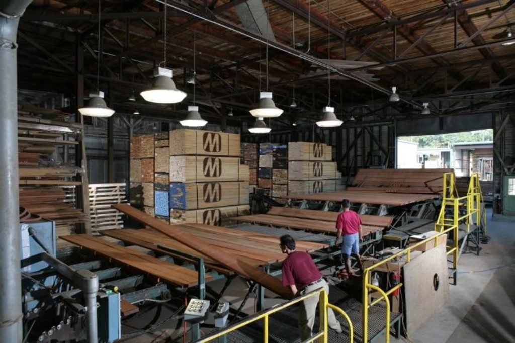 Hardwood Lumber Grading in process