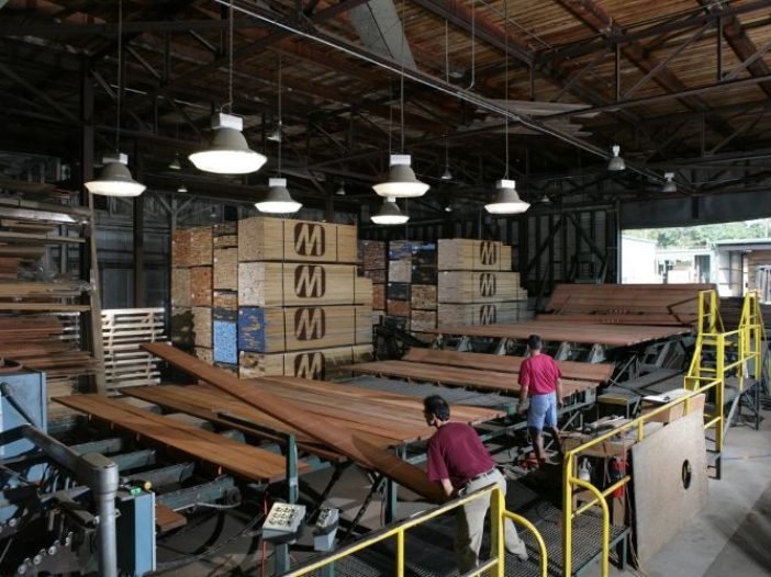 Hardwood Lumber Grading in process