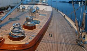 Teak color on a typical boat deck