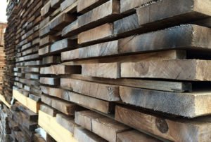 Black Walnut lumber stacks