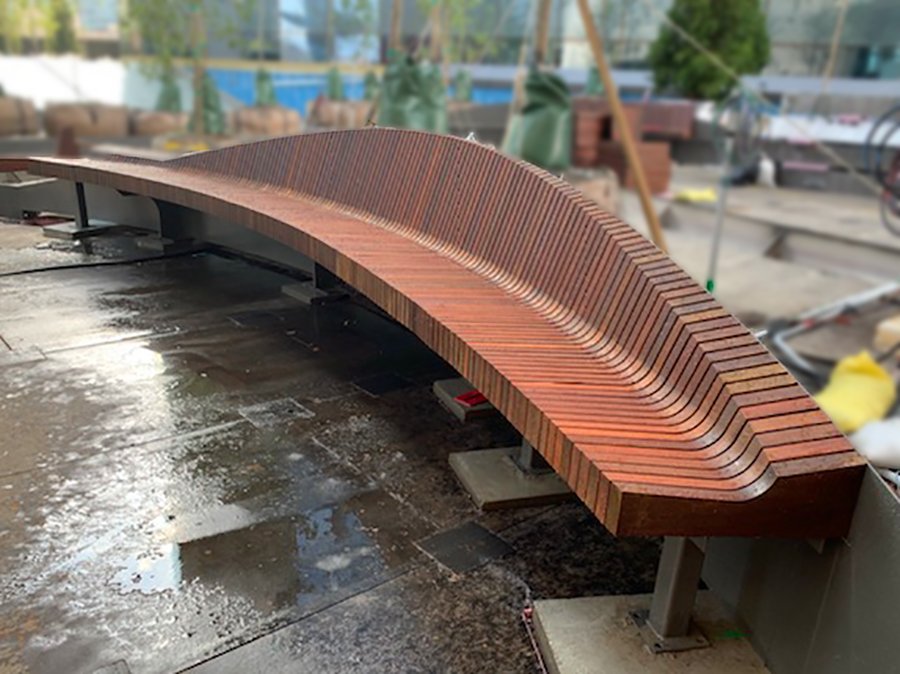 Ipe sculpted bench