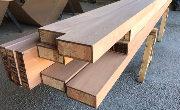 fir sapele clad beams