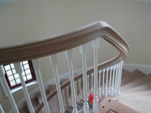 red oak wood railing