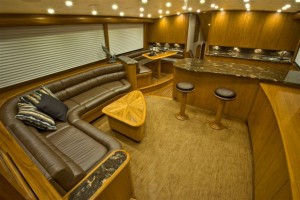 teak boat interior