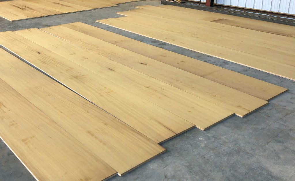 Iroko wide plank flooring
