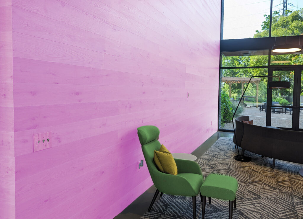 Barbie pink feature wall