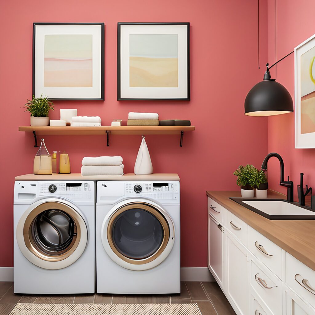 Raspberry Blush laundry room