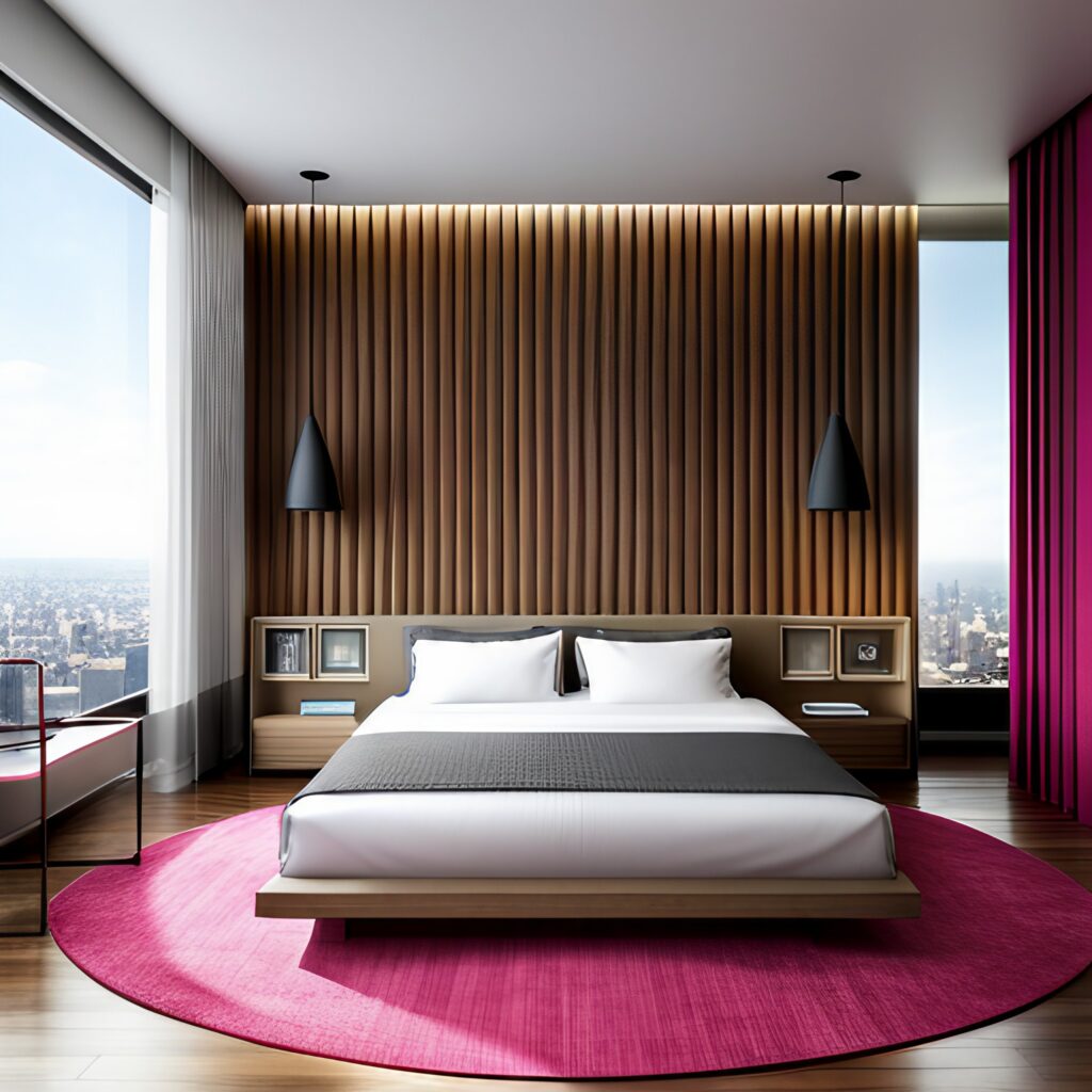 Viva magenta bedroom rug