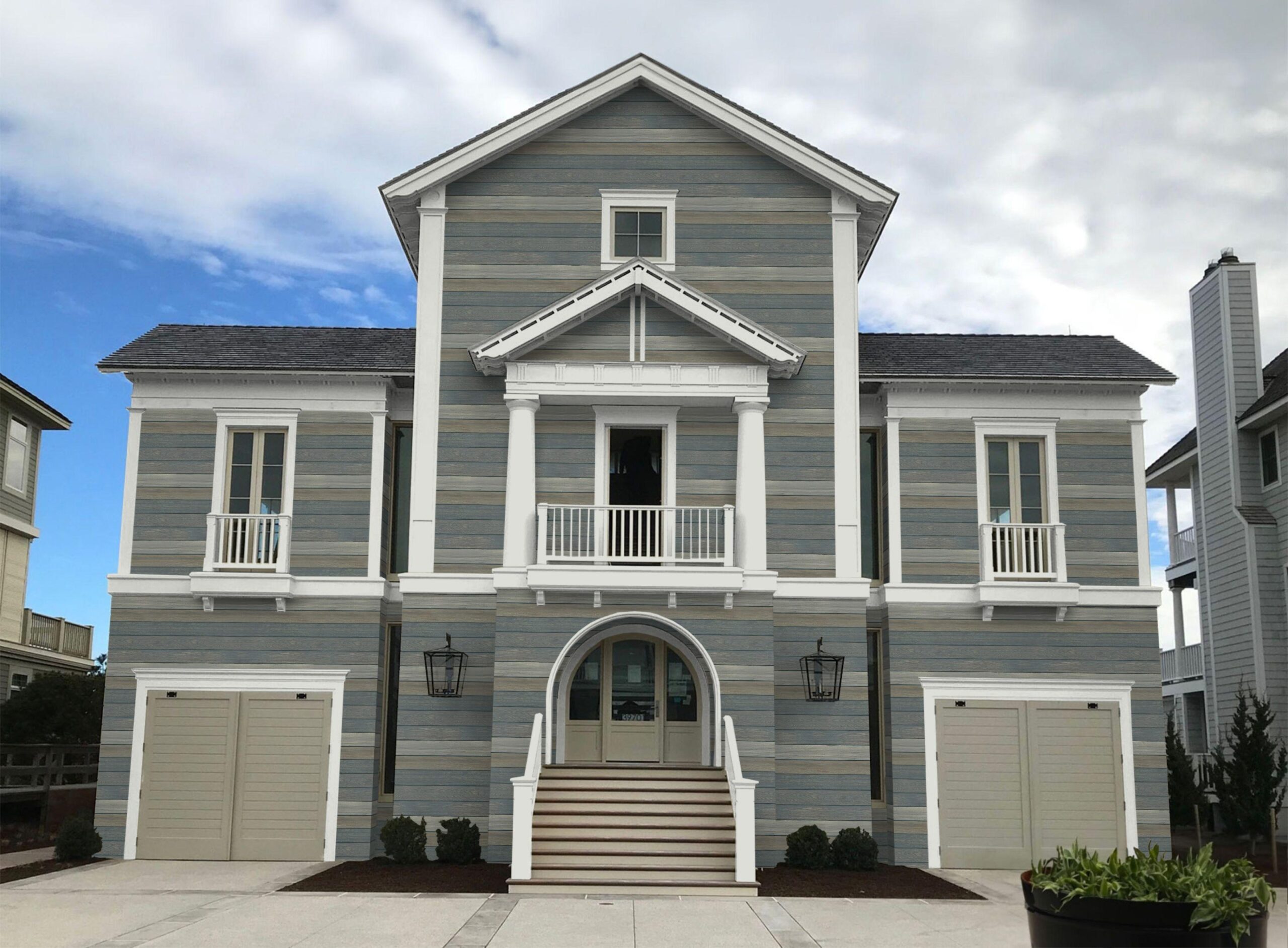 white oak siding beach house