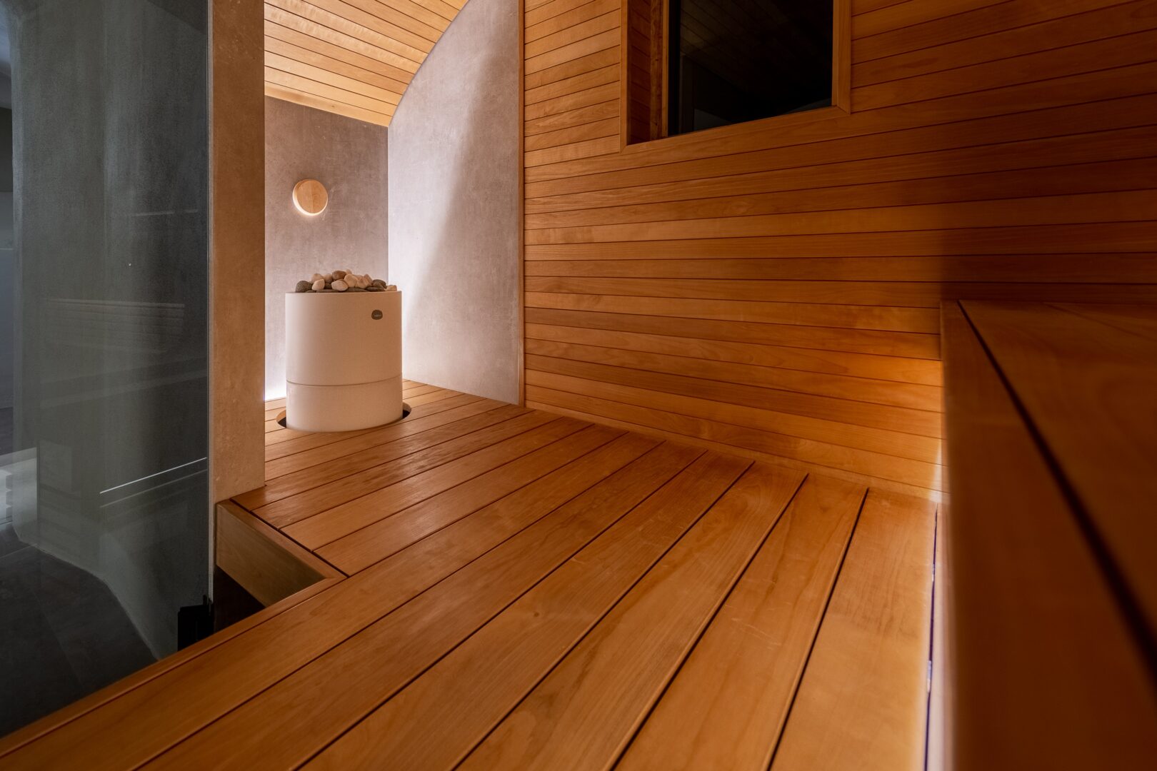 smooth thermo Aspen sauna wood