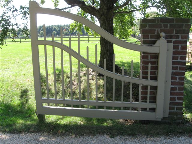 wooden driveway picket gate