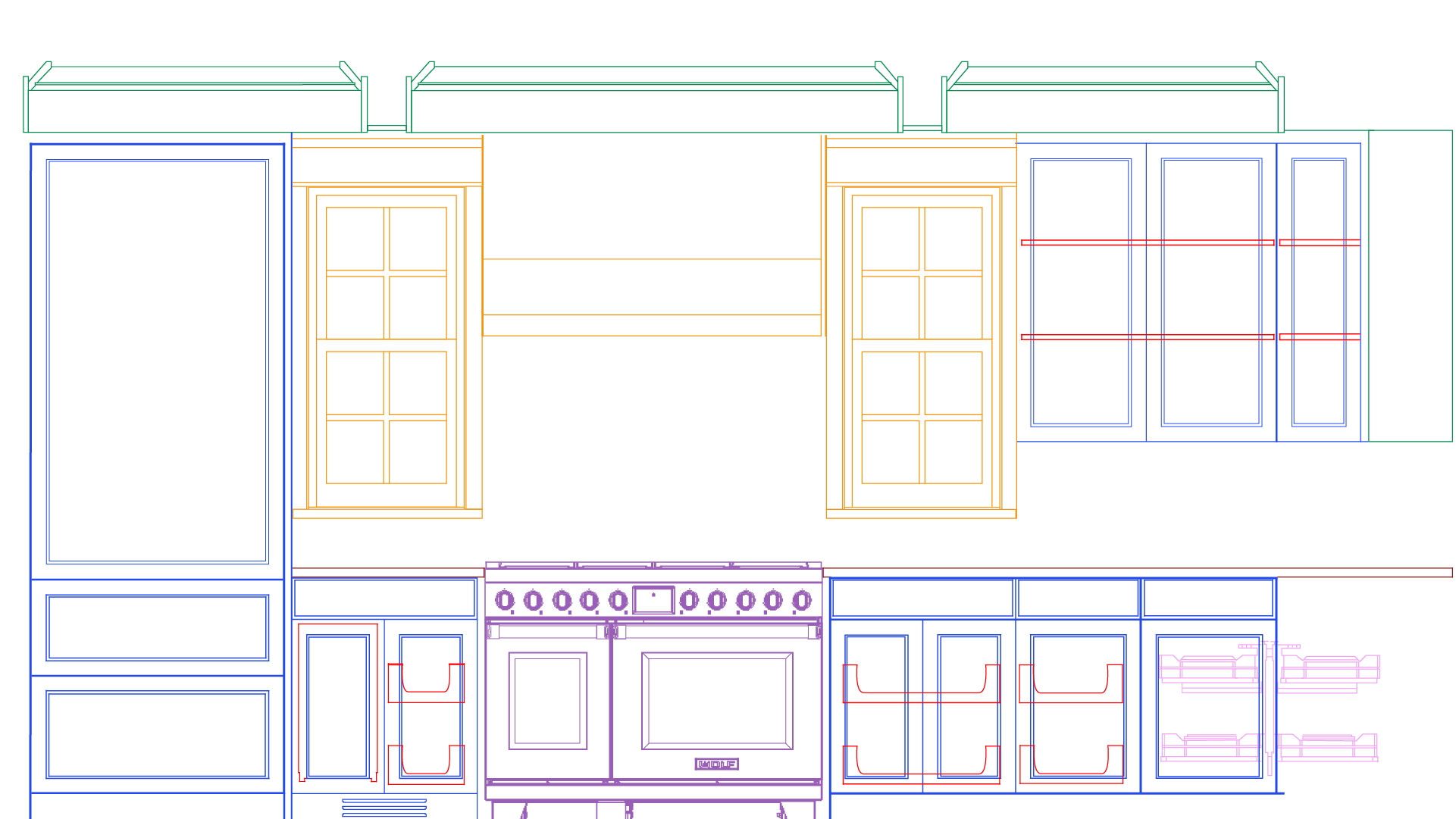 Kitchen cabinets schematic