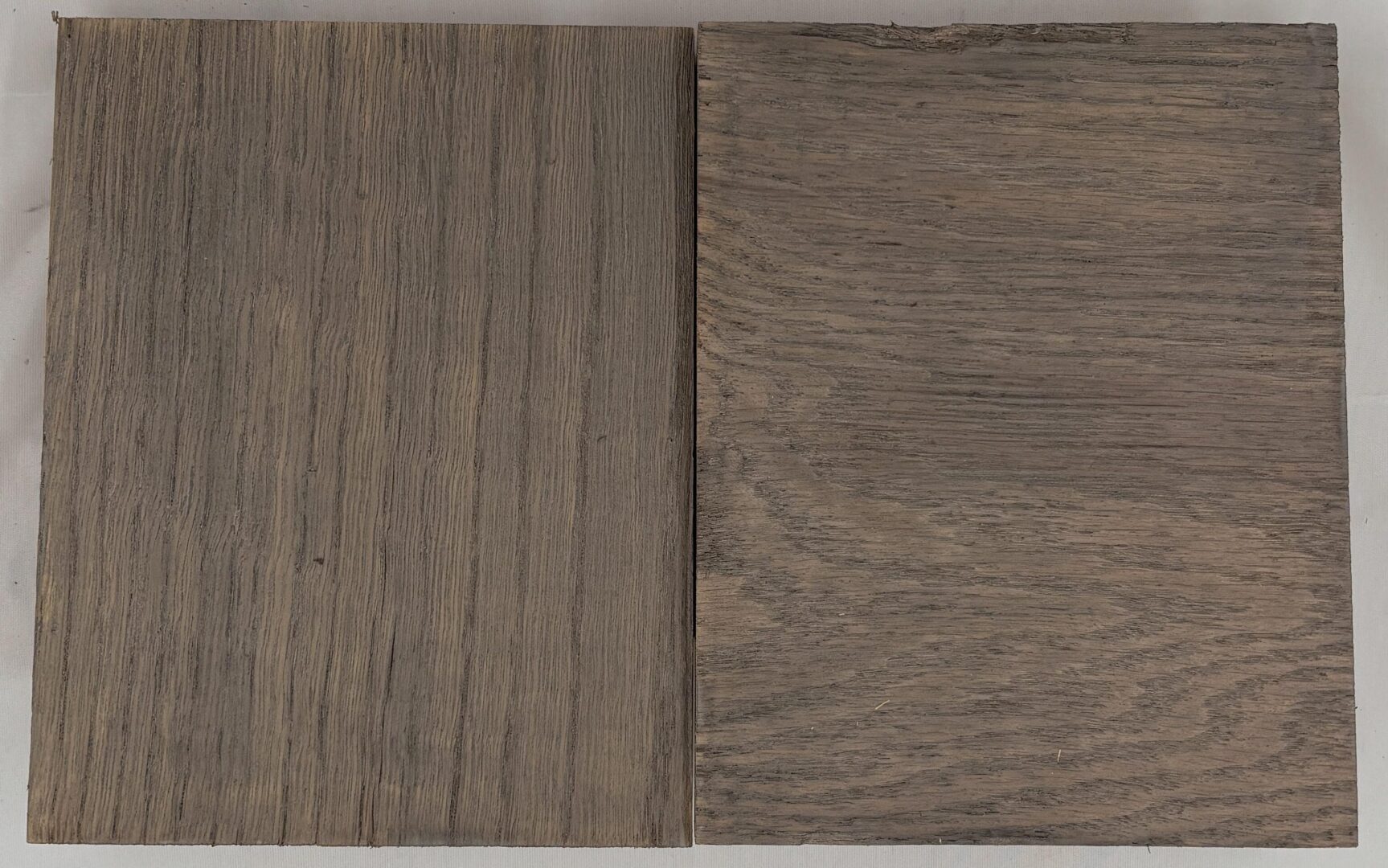 White Oak & Red Oak finished in a dark semi translucent finish